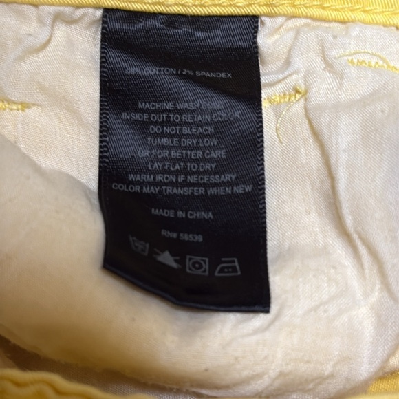 Kut From The Kloth MIA Sunny Yellow Toothpick Skinny Pants 5-Pocket Jeans Sz 6 - Picture 9 of 11